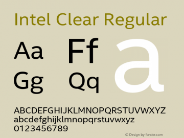 Intel Clear Version 2.100 Font Sample