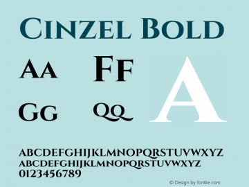 Cinzel-Bold Version 1.001;PS 001.001;hotconv 1.0.56;makeotf.lib2.0.21325图片样张