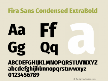 Fira Sans Condensed ExtraBold Version 4.204图片样张