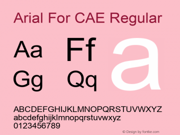 Arial For CAE Version 1.00 Font Sample