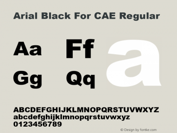 Arial Black For CAE Version 1.00 Font Sample