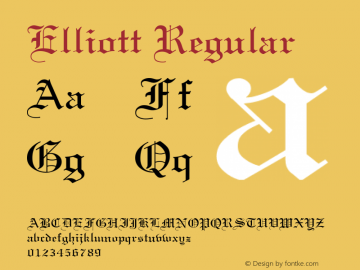 Elliott Regular Unknown Font Sample