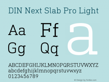 DIN Next Slab Pro Light Version 1.00图片样张