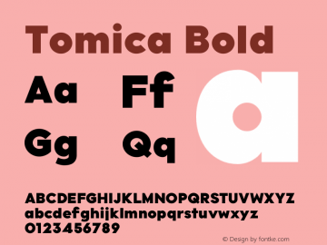 Tomica Black 1.000 Font Sample