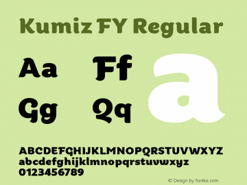 Kumiz FY Regular Version 1.000 Font Sample