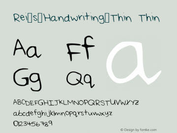Rei_s_Handwriting_Thin Version 001.000图片样张