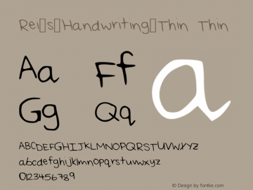 Rei_s_Handwriting_Thin Version 001.000图片样张