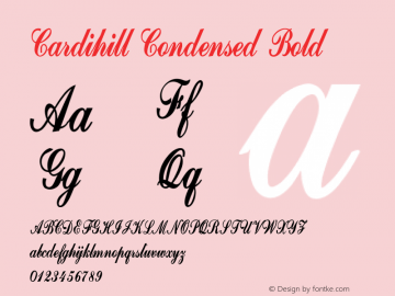 Cardihill-CondensedBold Version 1.000 Font Sample