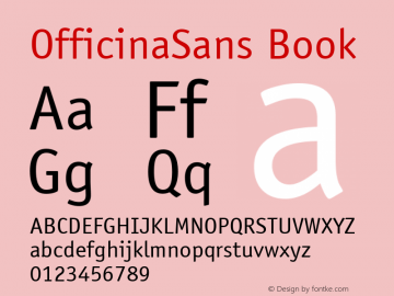 OfficinaSans Book Macromedia Fontographer 4.1 9/7/06 Font Sample