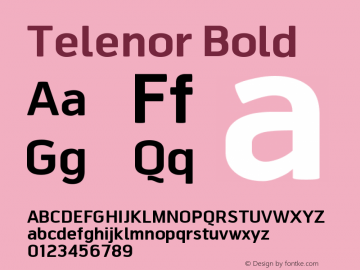 Telenor-Bold Version 001.001; t1 to otf conv图片样张