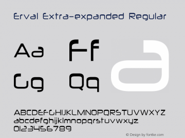 Erval-ExtraexpandedRegular Version 1.000 Font Sample