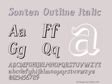 Sonten Outline-Italic Version 000.000图片样张