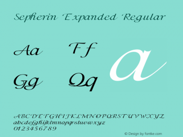 Sepherin-ExpandedRegular Version 1.000 Font Sample