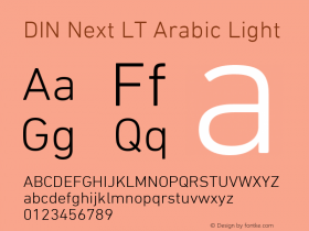 DIN Next LT Arabic Light Version 1.00 Font Sample