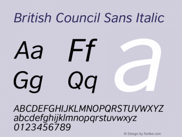 British Council Sans Italic 3.2 Latin Extended/Greek/Cyrillic图片样张