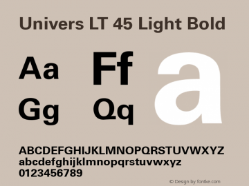 Univers LT 65 Bold Version 6.03图片样张