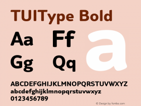 TUIType-Bold Version 2.001 Font Sample