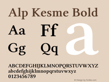 Alp Kesme Bold Version 4.20 April 4, 2011 Font Sample