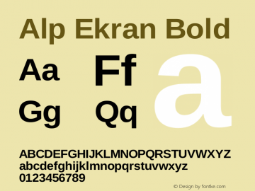 Alp Ekran Bold Version 4.20 April 3, 2011图片样张