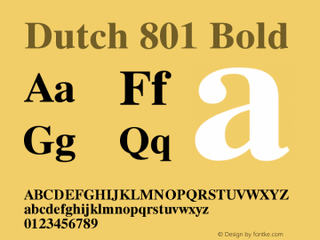 Dutch 801 Bold Version 003.001图片样张