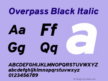 Overpass Black Italic Version 3.000;DELV;Overpass; ttfautohint (v1.5) Font Sample