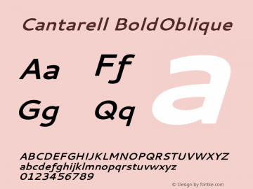 Cantarell Bold Oblique Version 001.001 Font Sample