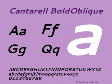 Cantarell Bold Oblique Version 001.001 Font Sample