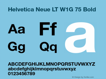 HelveticaNeueLT W1G 55 Roman Bold Version 1.00 Font Sample