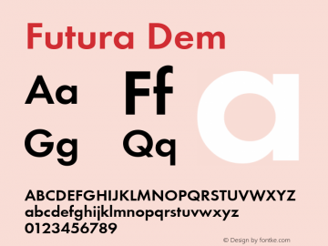 Futura-Dem Version 001.005 Font Sample