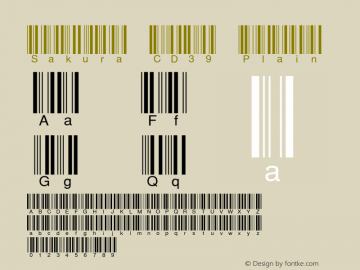 Sakura CD39 Plain Altsys Fontographer 3.3-J94.6.22 Font Sample
