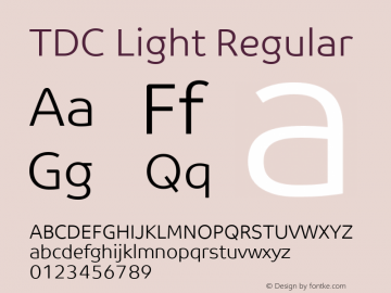 TDC Light Version 1.002 Font Sample