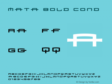 Mata-BoldCond Version 001.001 Font Sample