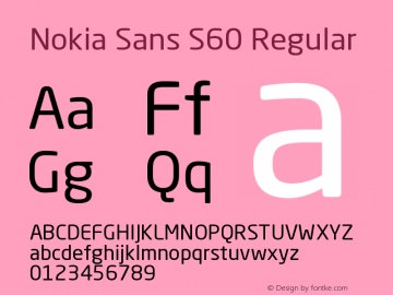 Nokia Sans S60 Version 1.055 February 12, 2010 Font Sample