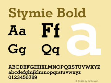 Stymie Bold Version 003.001 Font Sample