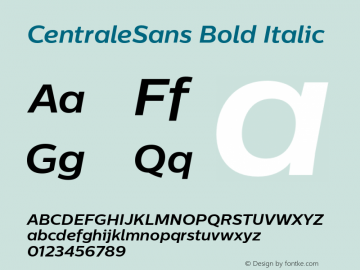 CentraleSansBold-Italic 1.003图片样张