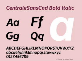 CentraleSansCndBold-Italic Version 1.000图片样张