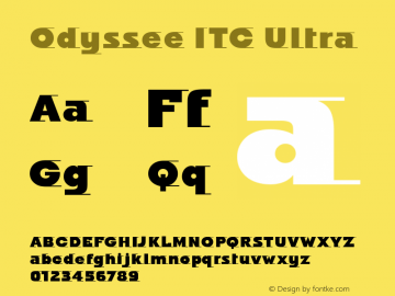 Odyssee ITC Ultra Version 005.000 Font Sample