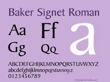 Baker Signet Version 003.001 Font Sample