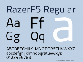 RazerF5 Version 2 Font Sample