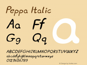 Peppa Italic Macromedia Fontographer 4.1 14/05/2003 Font Sample