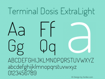 Terminal Dosis ExtraLight Version 1.006 Font Sample