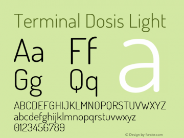 Terminal Dosis Light Version 1.006 Font Sample