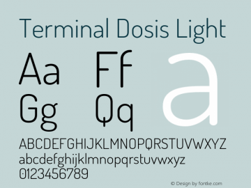 TerminalDosis-Light Version 1.006 Font Sample