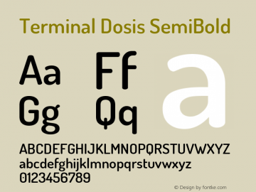 Terminal Dosis SemiBold Version 1.006 Font Sample