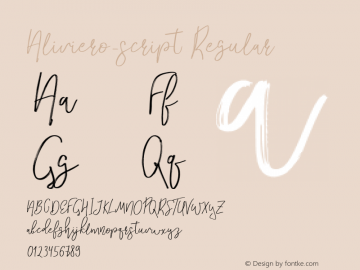 Aliviero_script Regular Version 1.000 Font Sample