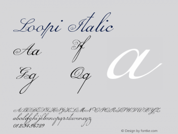 Loopi-Italic Version 1.000 Font Sample