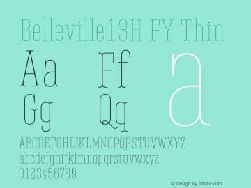 Belleville13H FY Thin Version 1.000 Font Sample