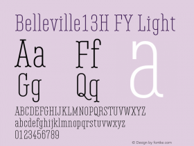 Belleville13H FY Light Version 1.000 Font Sample