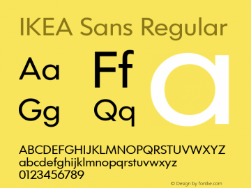 IKEA Sans Regular Version 1.06 Font Sample