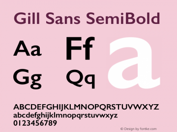 Gill Sans SemiBold 9.0d6e1 Font Sample